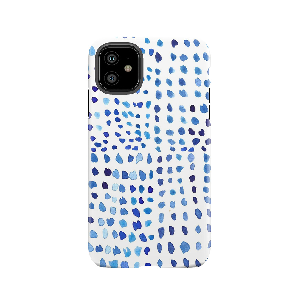Blue Watercolor Dots Tough Phone Case