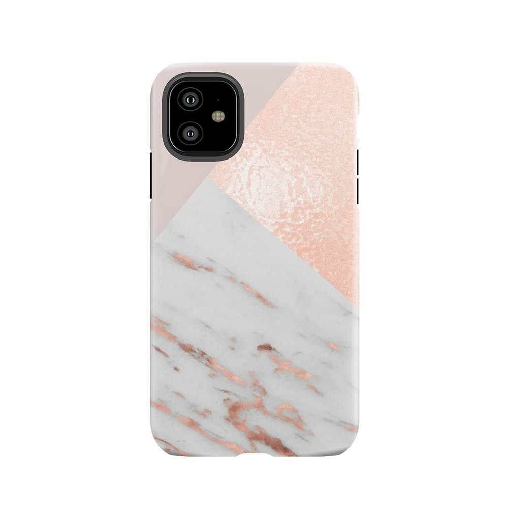 Blush Pink Layers Of Rose Gold And Marble Tough Phone Case