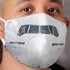 Boeing 777 Nose View Cloth Face Mask