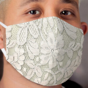 bohemian floral french country ivory beige lace Cloth Face Mask