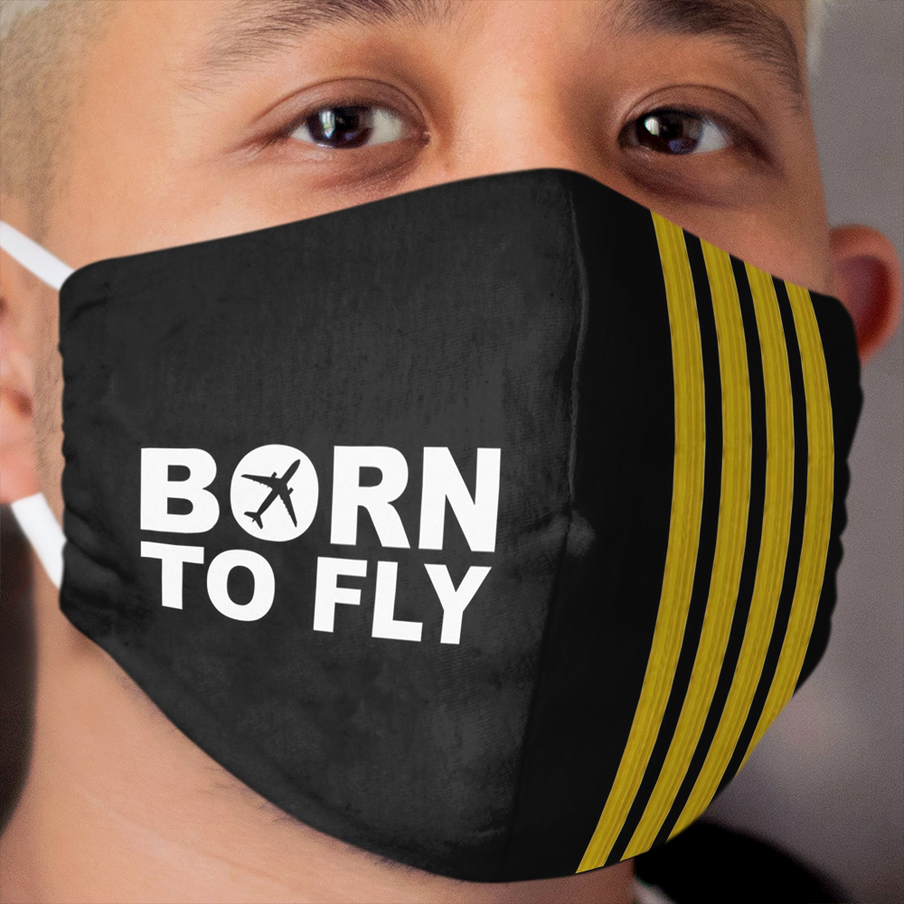 Born To Fly Captain Stripes Cloth Face Mask
