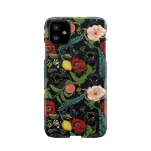 Botanical And Black Pugs Phone Case