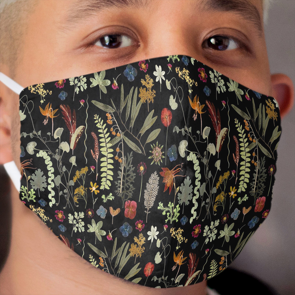 Botanical Dark Floral Cloth Face Mask