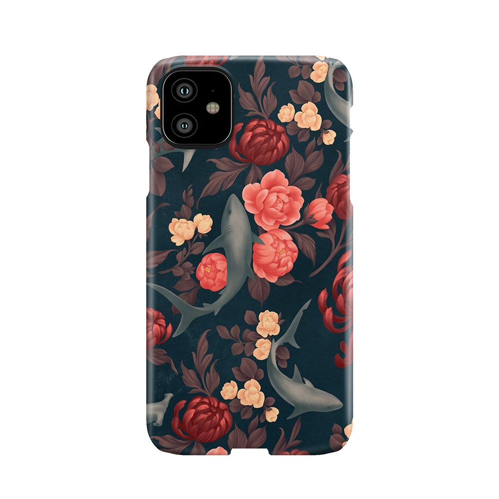 Botanical Shark (Red And Blue) Phone Case