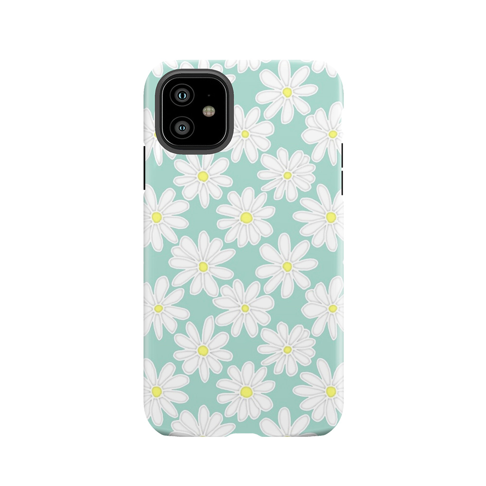 Bright Happy Daisies On Mint Tough Phone Case