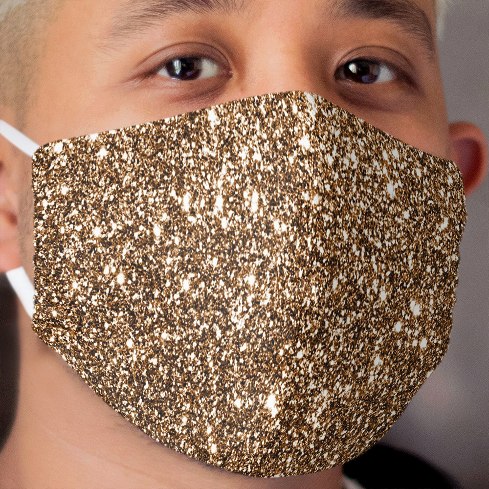 Bronze Glitter Pattern Cloth Face Mask