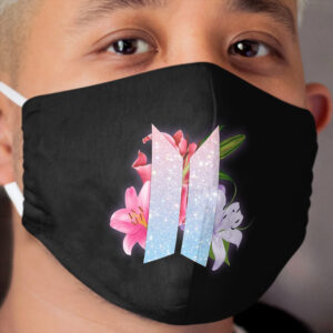 BTS Floral Glitter Cloth Face Mask