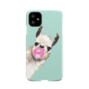 Bubble Gum Sneaky Llama In Green Phone Case