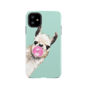 Bubble Gum Sneaky Llama In Green Tough Phone Case