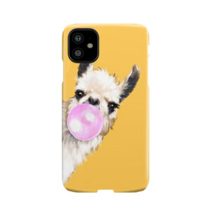 Bubble Gum Sneaky Llama In Mustard Yellow Phone Case