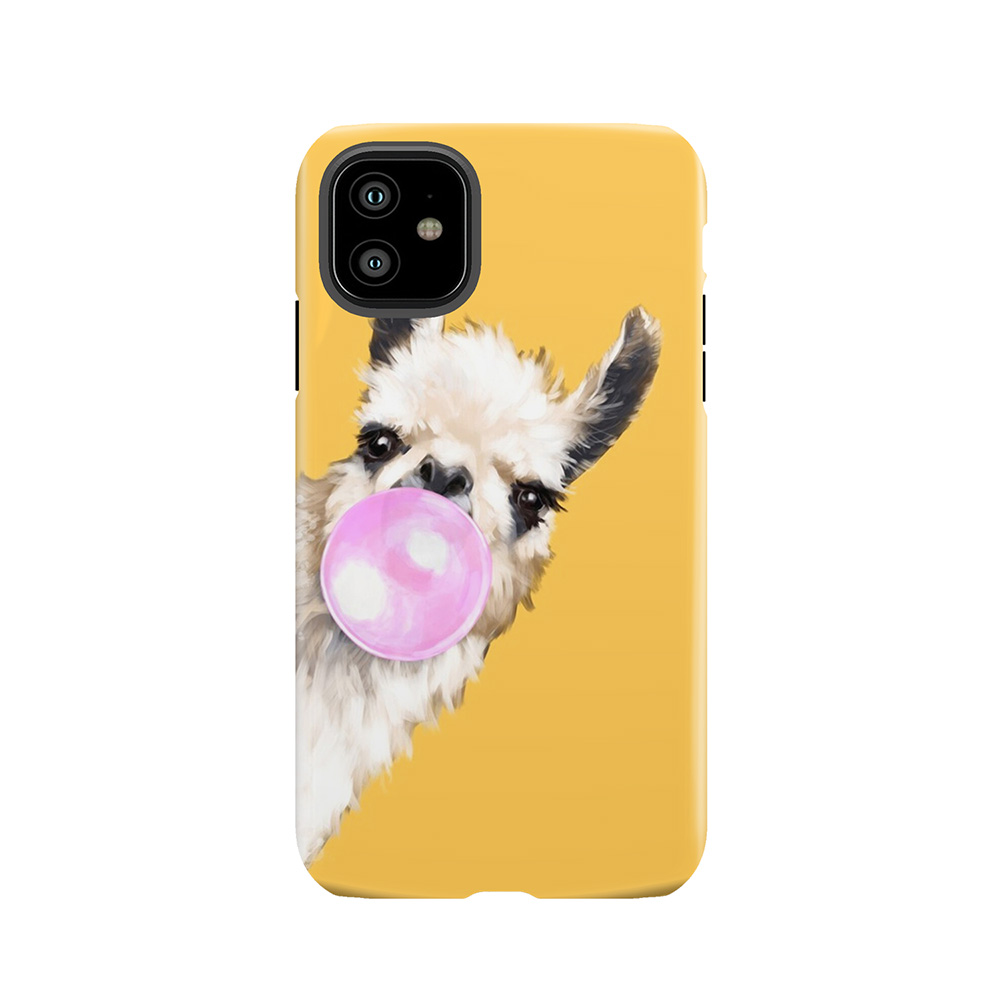 Bubble Gum Sneaky Llama In Mustard Yellow Tough Phone Case