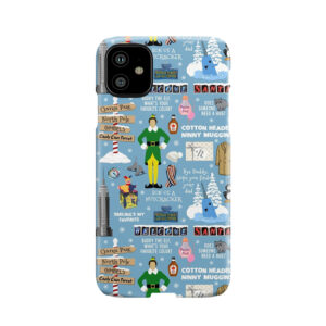 Buddy The Elf Collage, Blue Background Phone Case