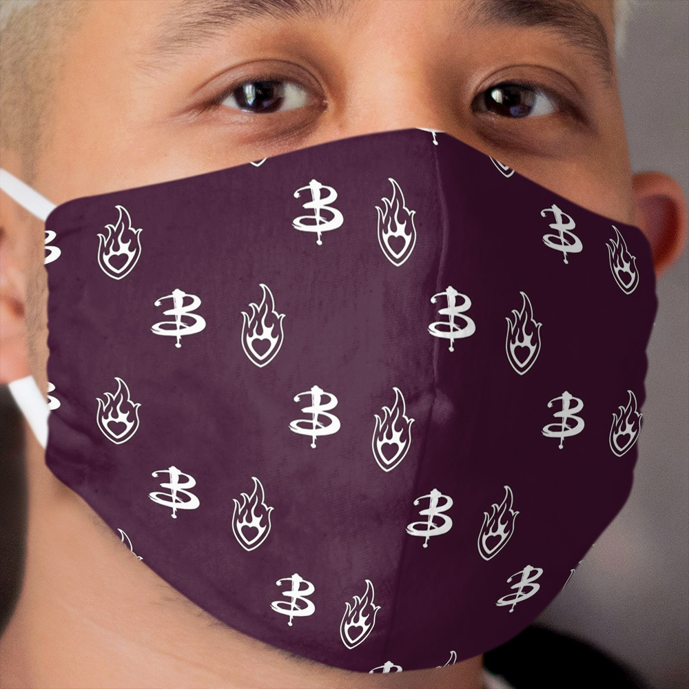 Buffy Heart Flame Emblem Cloth Face Mask