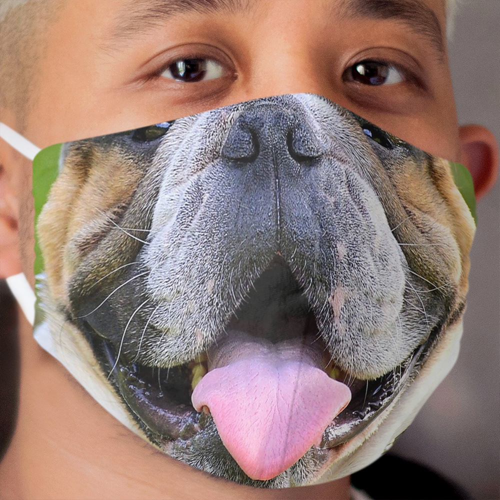 Bulldog Tongue Out Cloth Face Mask