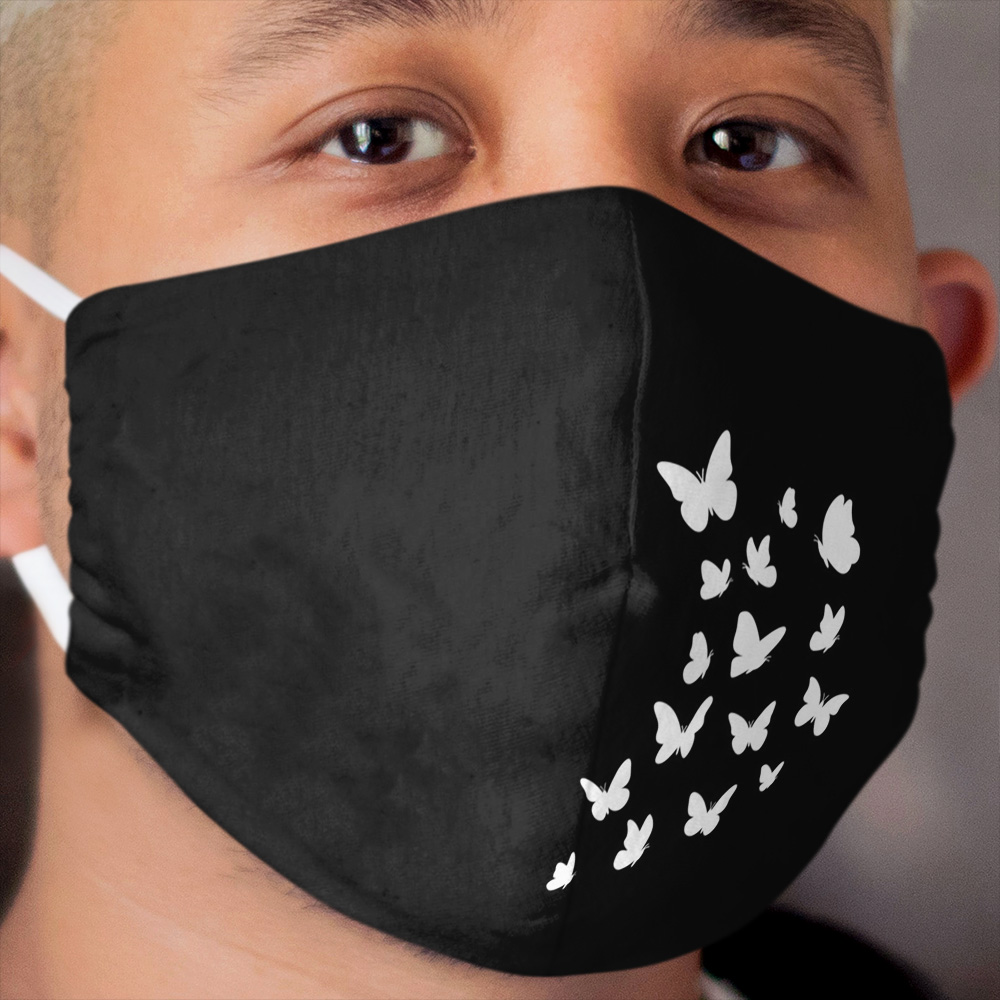 Butterflies, Cute Butterfly, White black, Dream Dreams, Beautiful Monarch, Nice Gift for Insects Lovers Cloth Face Mask