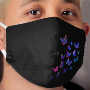 Butterfly, Butterflies, Blue Purple Dream, Pink Monarchs, Funny Present, Elegant Drawing Flying Insects, Beautiful Colors Cloth Face Mask