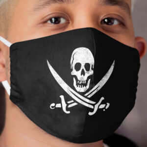 Calico Jack Sword Pirate Flag Jolly Roger Graphic Cloth Face Mask