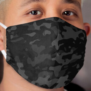 Camouflage Pattern Cool Army Midnight Camo Print Grey & Black Color for Lovers of the Armed Forces Cloth Face Mask