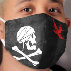 Captain Jack Pirate Flag Black Cloth Face Mask