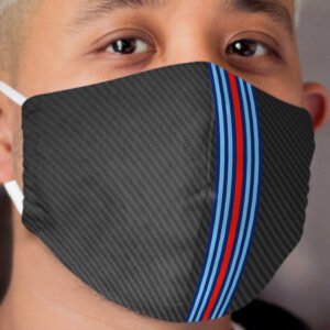 Carbon Fiber Martini Design Racing Stripes Cloth Face Mask