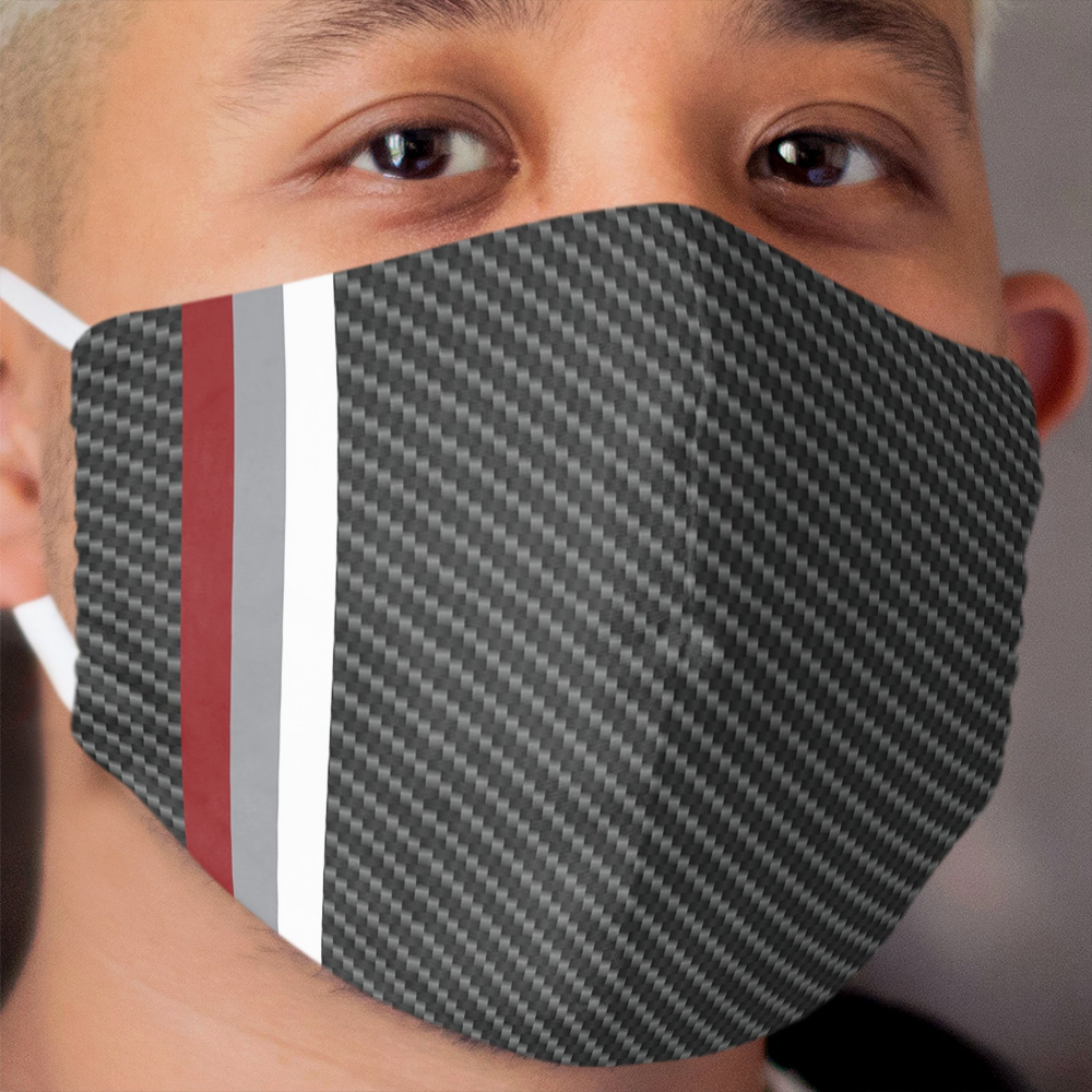 Carbon Fiber Porsche Racing Lines Cloth Face Mask