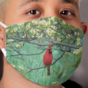 Cardinal in the Dogwoods Cloth Face Mask
