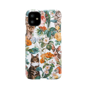 Cat And Floral Pattern Iii Phone Case