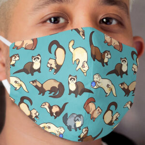 cat snakes in blue Cloth Face Mask