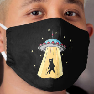 Cat Space Alien Abduction Cloth Face Mask
