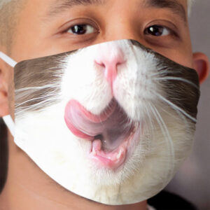 Cat with Tongue Cloth Face Mask