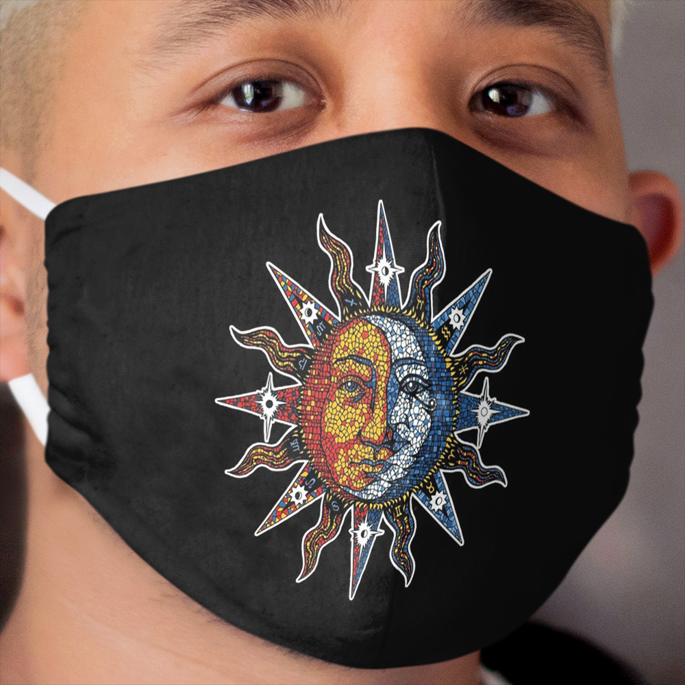 Celestial Mosaic Sun/Moon Cloth Face Mask