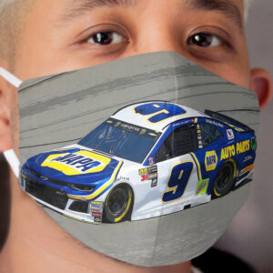 Chase Elliott racing in his Chevy Cloth Face Mask