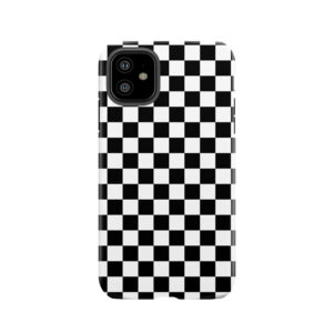 Check Pattern. Checkered Pattern. Black And White Check Pattern. Checkerboard. Chessboard. Tough Phone Case