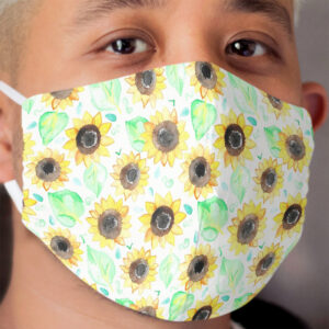 Cheerful Watercolor Sunflowers Cloth Face Mask