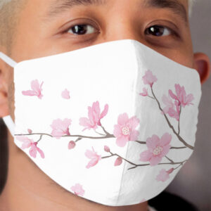 Cherry Blossom - Transparent Background Cloth Face Mask