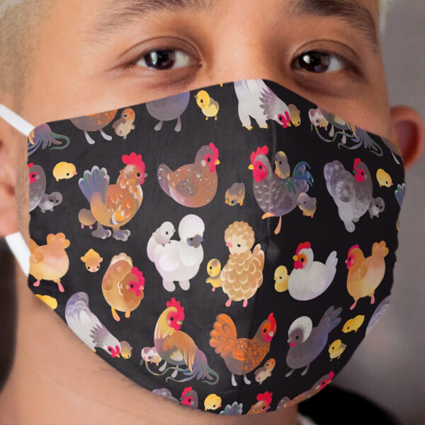 Chicken and Chick - dark Cloth Face Mask