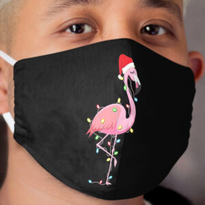 Christmas Lights Flamingo Lover Funny Xmas Gift For Men And Women, Halloween day, Thanksgiving day, Christmas day Cloth Face Mask