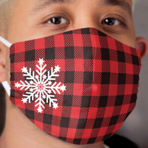 Christmas snowflake buffalo plaid Cloth Face Mask
