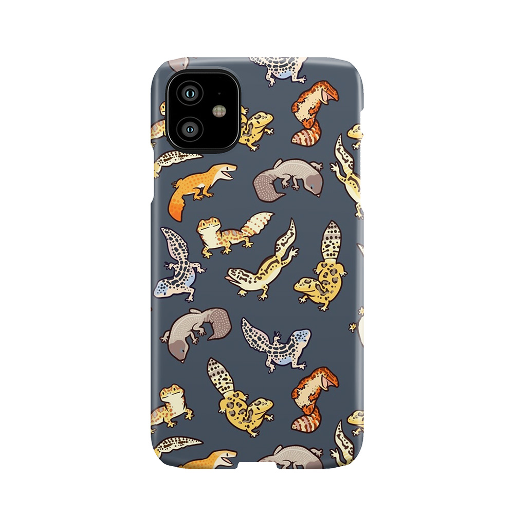Chub Geckos In Dark Grey Phone Case