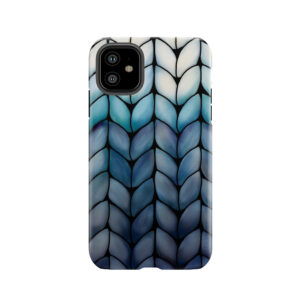 Chunky Ocean Blue Knit Tough Phone Case