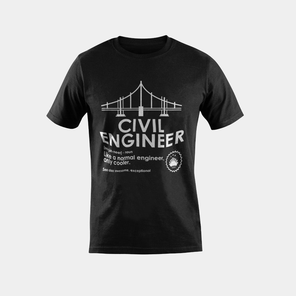 Civil Engineer Definition Funny Engineering Birthday Father T-Shirt
