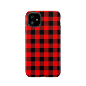 Classic Dark Red And Black Lumberjack Buffalo Plaid Fabric Tough Phone Case