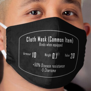 Cloth Cloth Face Mask Light Armor RPG Gamer Stats Cloth Face Mask