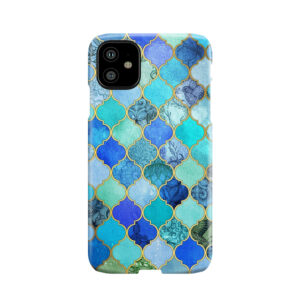 Cobalt Blue, Aqua & Gold Decorative Moroccan Tile Pattern Phone Case