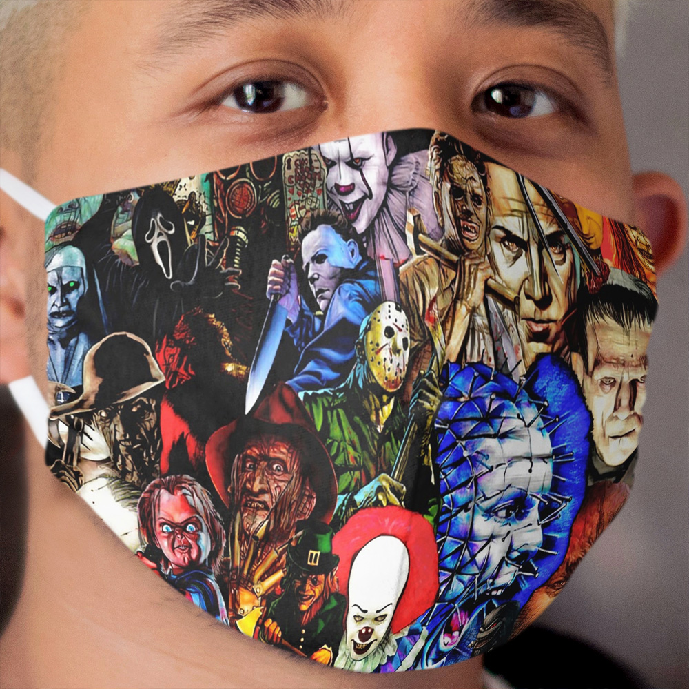 Collage Of Horror Cloth Face Mask