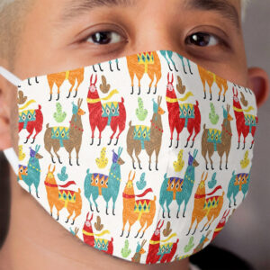 color llamas Cloth Face Mask