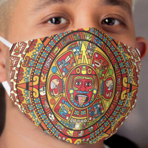 Colorful Mayan Calendar Cloth Face Mask