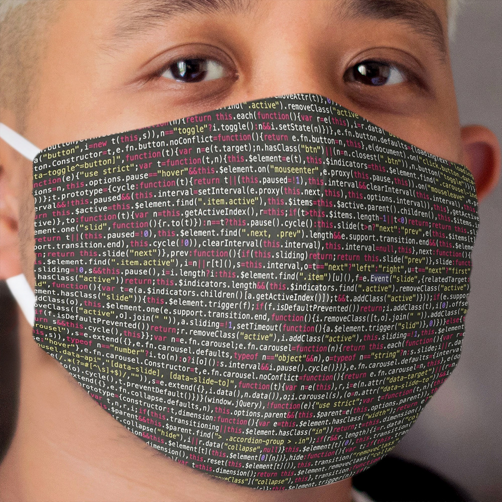 Computer Code pattern Cloth Face Mask