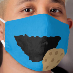 Cookie Monster Mouth Cloth Face Mask Design, Artwork, Vector, Graphic Cloth Face Mask
