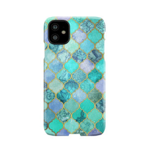 Cool Jade & Icy Mint Decorative Moroccan Tile Pattern Phone Case
